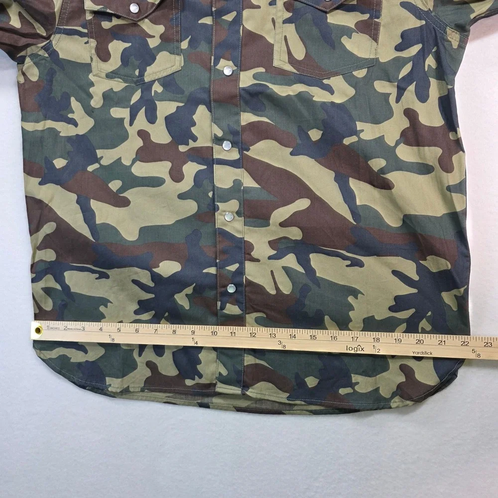 True Religion TRBJ LS Western Camo Shirt Mens M Snap Button Style 700700‎ NWT